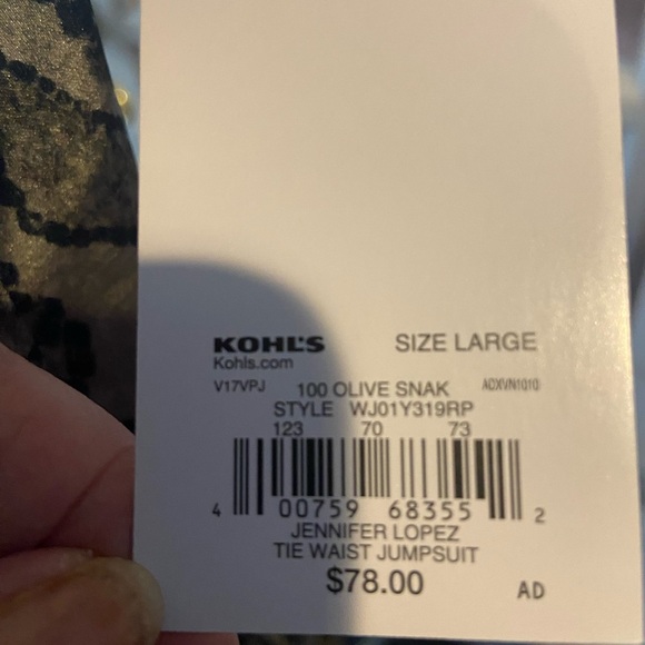 Jennifer Lopez Snake Print Jumpsuit Size Large - Picture 9 of 9